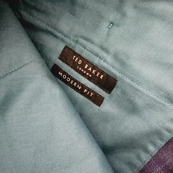 NWT Ted Baker Wharfet Debonair 100% Wool Check Suit Trousers Blue Modern Fit 34L